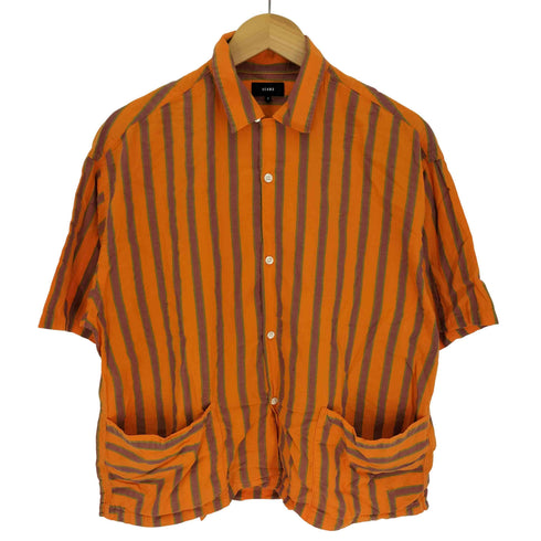 ビームス BEAMS 24SS ストライプ オープンカラー シャツ メンズ JPN:S