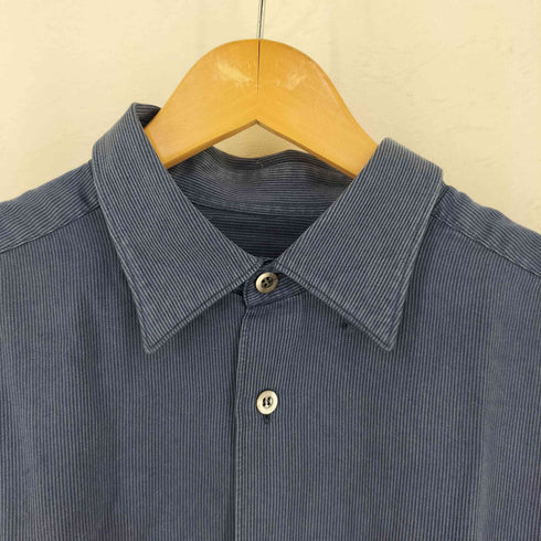 エルメネジルドゼニア Ermenegildo Zegna イタリア製 ストライプ コットンレーヨン レギュラーカラーシャツ メンズ import:XL