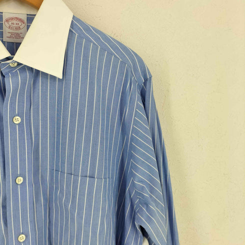 ブルックスブラザーズ BROOKS BROTHERS TRADITIONAL FIT スイッチング ストライプ コットン カフスシャツ メンズ 15-33