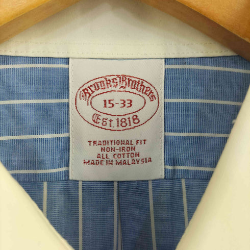 ブルックスブラザーズ BROOKS BROTHERS TRADITIONAL FIT スイッチング ストライプ コットン カフスシャツ メンズ 15-33
