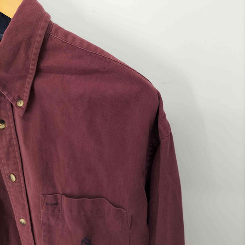 ノーティカ NAUTICA USA製 ワンポイントロゴ 刺繍 オーバーサイズ ボタンダウンシャツ メンズ import:L