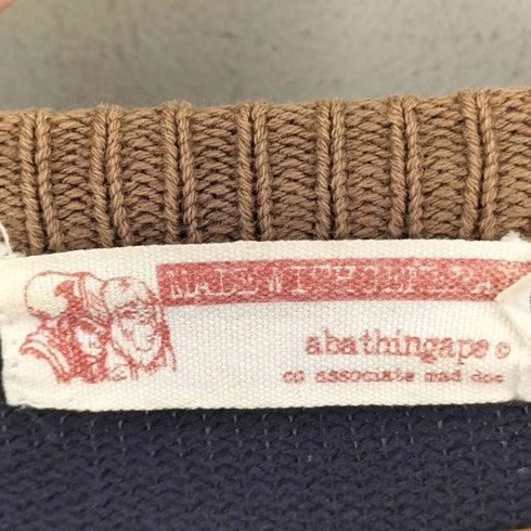 アベイシングエイプ A BATHING APE 90s 初期タグ ワンポイント マルチボーダーニット メンズ JPN:L