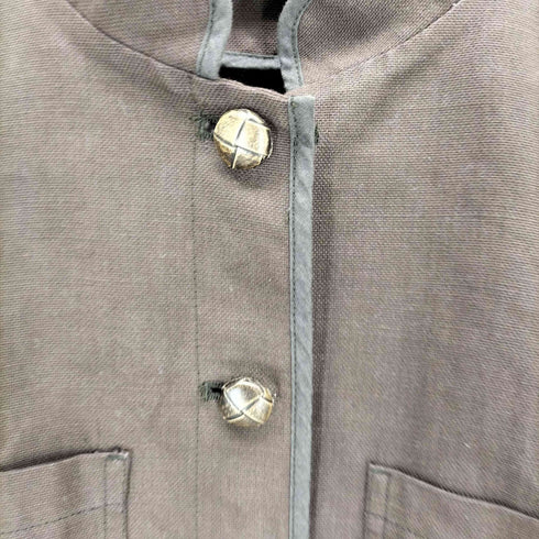 エスマックスマーラ S Max Mara リネン混 スタンドカラージャケット クルミボタン レディース DE:32