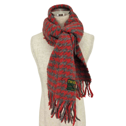 ツイードミル TWEEDMILL 英国製 千鳥格子 フリンジマフラー メンズ