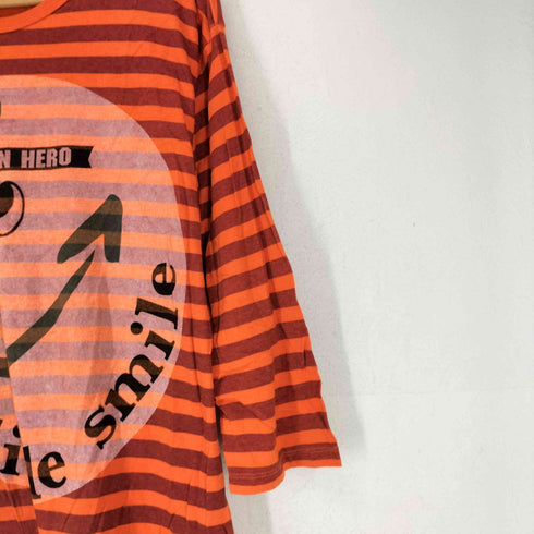 gotham ボーダー ハッピーフェイス クルーネックTシャツ Y2K 平成 レディース JPN:L
