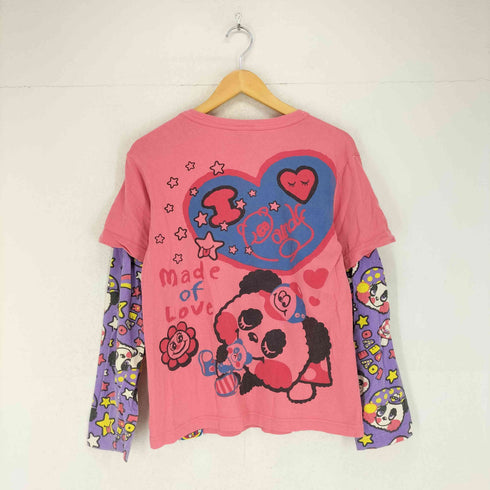 love revolution ボーダー キャラクタープリント クルーネックTシャツ Y2K 平成 レディース FREE