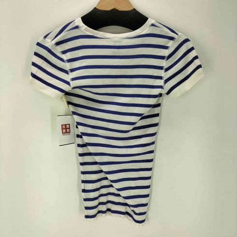 ラルフローレンパープルレーベル RALPH LAUREN PURPLE LABEL フリル リブ ボーダー カットソー レディース import:S