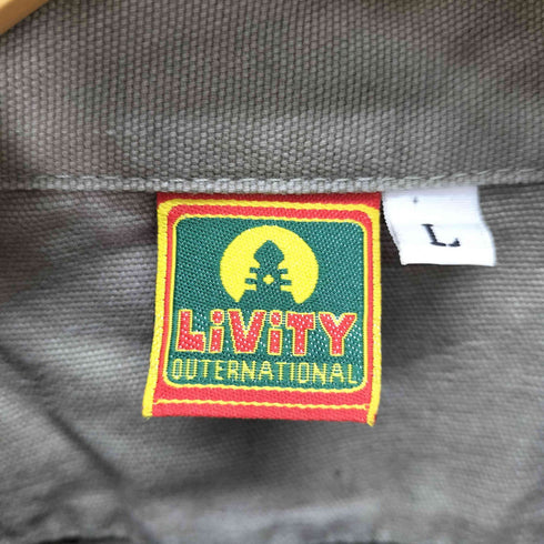 LiViTY USA製 タック地 裾刺繍デザイン コットンワークジャケット メンズ JPN:L