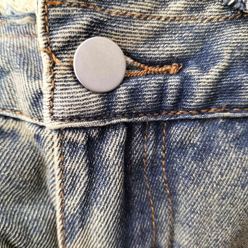 ダメージ加工 ワイドデニムパンツ メンズ