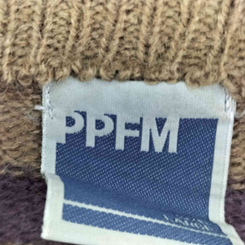 ピーピーエフエム PPFM アルパカ混 ボーダークルーネックニット メンズ JPN:L