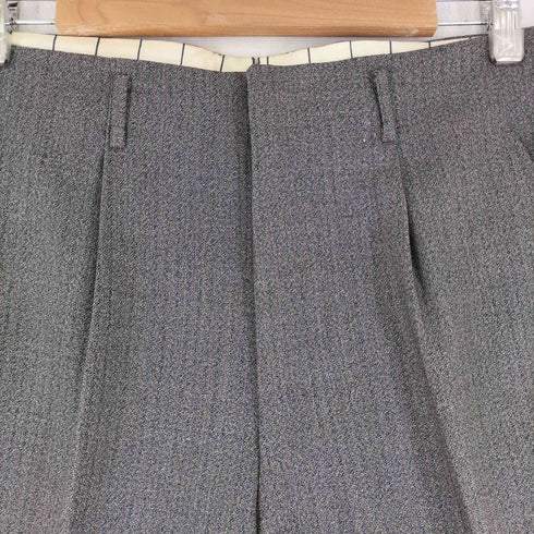 50-60S アルミYKK 両爪 1タックストライプウールスラックス メンズ