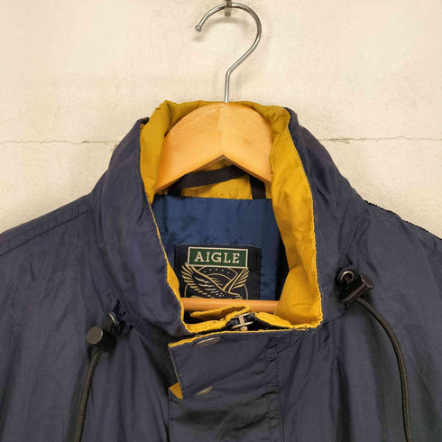 エーグル AIGLE ロゴラバーパッチ ナイロンマウンテンジャケット メンズ L