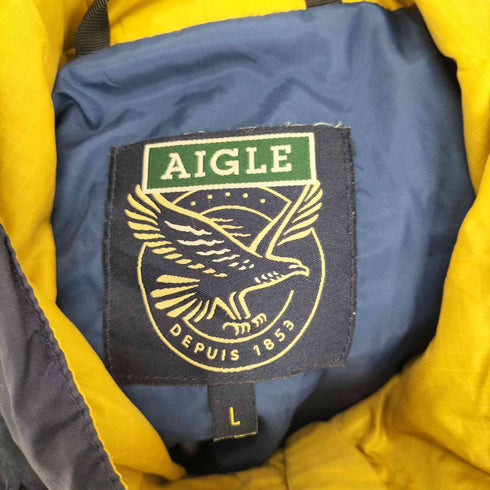 エーグル AIGLE ロゴラバーパッチ ナイロンマウンテンジャケット メンズ L
