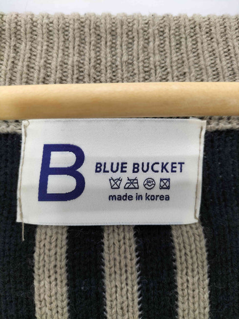 blue bucket チェック カーディガン メンズ