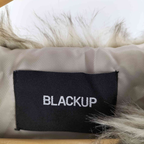 BLACKUP Y2K クロップド ノーカラー ファー ブルゾン ジャケット レディース