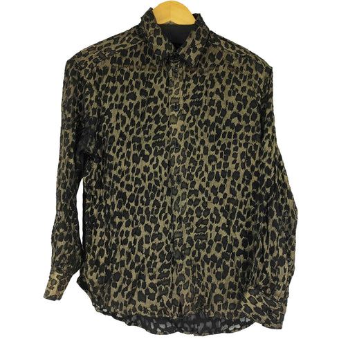 サンローランパリ SAINT LAURENT PARIS レオパード柄 シアーシャツ メンズ 36