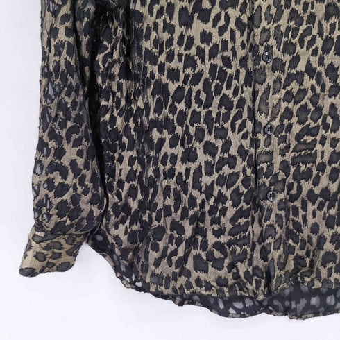 サンローランパリ SAINT LAURENT PARIS レオパード柄 シアーシャツ メンズ 36