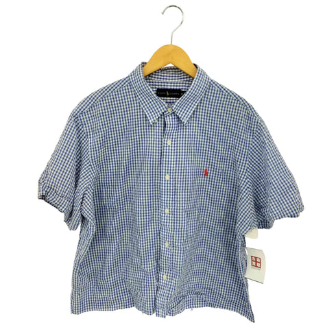 ラルフローレン RALPH LAUREN ポロ刺繍 チェック柄半袖シャツ メンズ import:XL