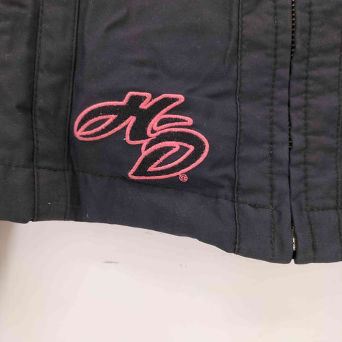 ハーレーダビッドソン HARLEY-DAVIDSON ロゴ刺繍 シングルライダースナイロンジャケット メンズ import:M