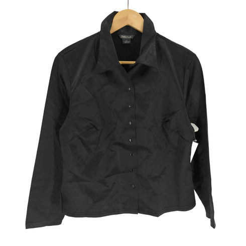 ゲスジーンズ GUESS JEANS 90S 香港製 スナップボタン サテン 開襟 オープンカラー L/S シャツ レディース import:XL