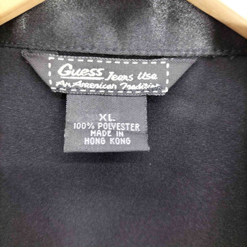 ゲスジーンズ GUESS JEANS 90S 香港製 スナップボタン サテン 開襟 オープンカラー L/S シャツ レディース import:XL