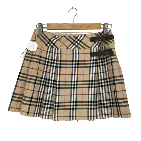 バーバリーブルーレーベル BURBERRY BLUE LABEL ノヴァチェックウールラップスカート レディース 38