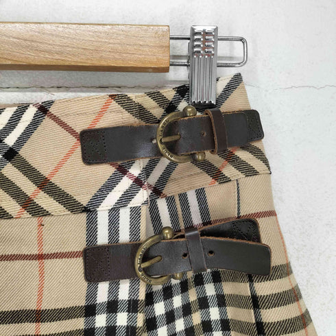 バーバリーブルーレーベル BURBERRY BLUE LABEL ノヴァチェックウールラップスカート レディース 38
