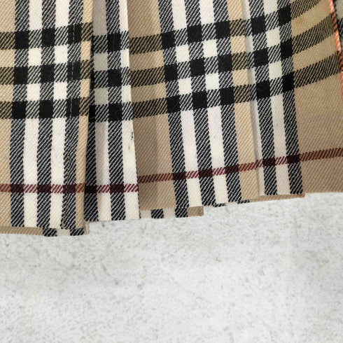 バーバリーブルーレーベル BURBERRY BLUE LABEL ノヴァチェックウールラップスカート レディース 38