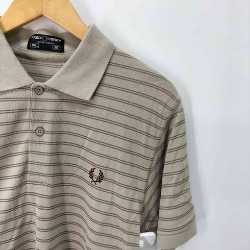 フレッドペリー FRED PERRY フロントロゴ刺繍 S/Sボーダーポロシャツ メンズ UK:38