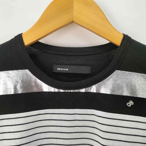 ゼロエイトサーカス 08sircus silver foil border T メンズ JPN:5