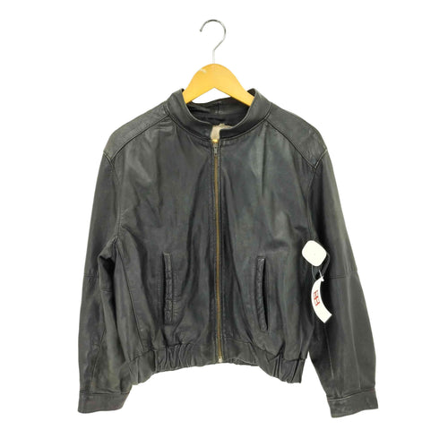 VERA PELLE ウエストリブ ジップアップ シングルライダース ジャケット レディース 46