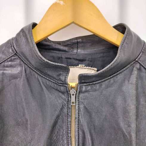 VERA PELLE ウエストリブ ジップアップ シングルライダース ジャケット レディース 46