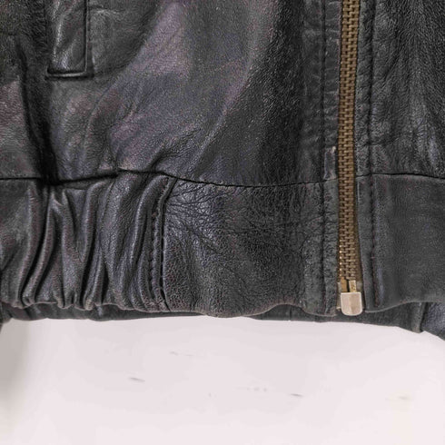 VERA PELLE ウエストリブ ジップアップ シングルライダース ジャケット レディース 46