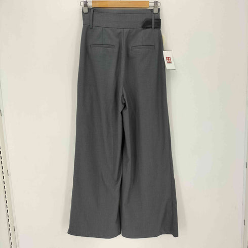 mdosmosis フェイクレザーベルト ワイドシルエット 2タック スラックスパンツ レディース M