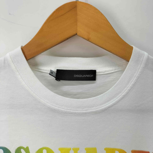 ディースクエアード DSQUARED2 レインボーロゴプリント クルーネックTシャツ メンズ JPN:M