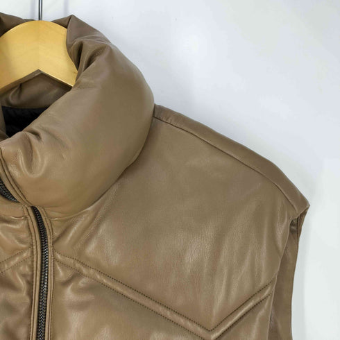 ザラ ZARA フェイクレザー 中綿ベスト レディース import:XS