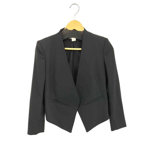 ヘルムートラング HELMUT LANG USA製 カットアウトデザイン ノーカラー 逆燕尾 テーラードジャケット レディース 0