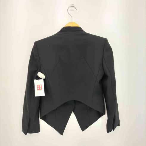 ヘルムートラング HELMUT LANG USA製 カットアウトデザイン ノーカラー 逆燕尾 テーラードジャケット レディース 0