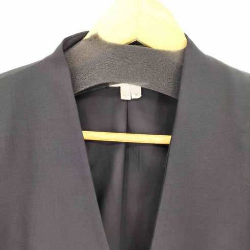 ヘルムートラング HELMUT LANG USA製 カットアウトデザイン ノーカラー 逆燕尾 テーラードジャケット レディース 0