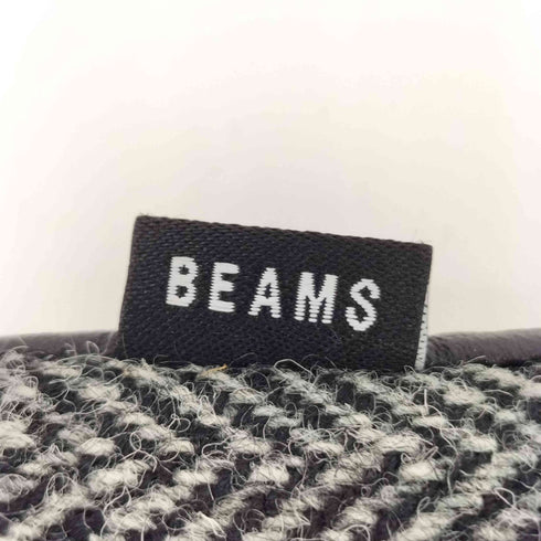 ビームス BEAMS ツイード切替 レザーグローブ メンズ