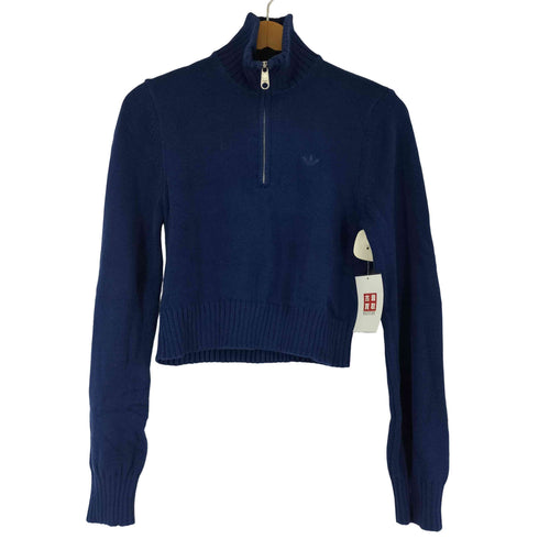 アディダスオリジナルス adidas Originals Knit half-zip dark blue レディース import:M