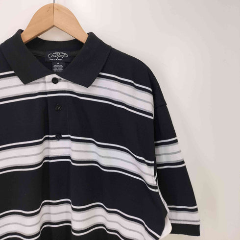 キャルトップ CALTOP ボーダー柄 鹿の子ポロシャツ メンズ JPN:M