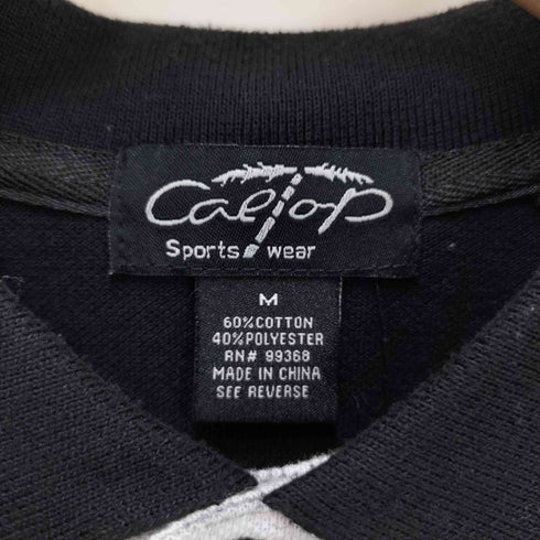 キャルトップ CALTOP ボーダー柄 鹿の子ポロシャツ メンズ JPN:M