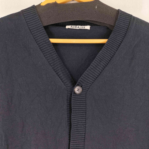 オーラリー AURALEE WRINKLED DRY COTTON KNIT CARDIGAN メンズ JPN:4
