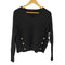 タラジャーモン TARA JARMON Pull Promesse Noir en laine 金釦 Vネックニット レディース