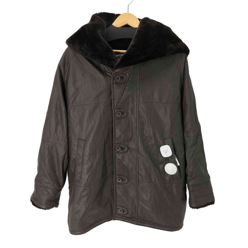 GIANNI MARIOLANO 裏地ボア リアルレザーフーディージャケット メンズ JPN:L