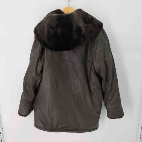 GIANNI MARIOLANO 裏地ボア リアルレザーフーディージャケット メンズ JPN:L