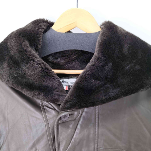 GIANNI MARIOLANO 裏地ボア リアルレザーフーディージャケット メンズ JPN:L