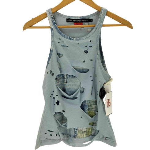 ADSB ANDERSSON BELL ダメージ デニムプリントタンクトップ レディース S