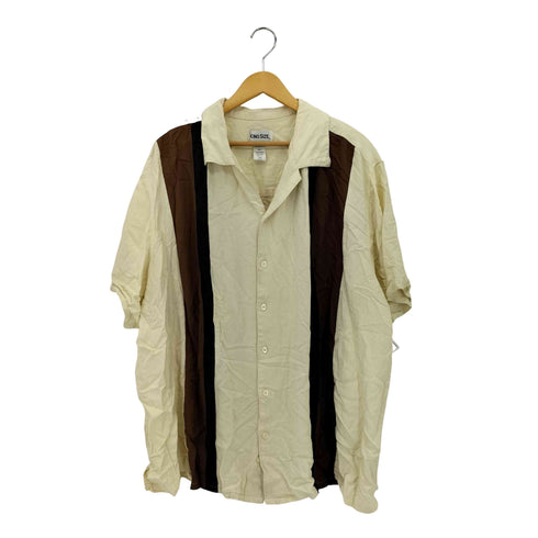 キングサイズ KINGSIZE BIG SIZE ラインデザイン オープンカラー レーヨン シャツ メンズ 3XL